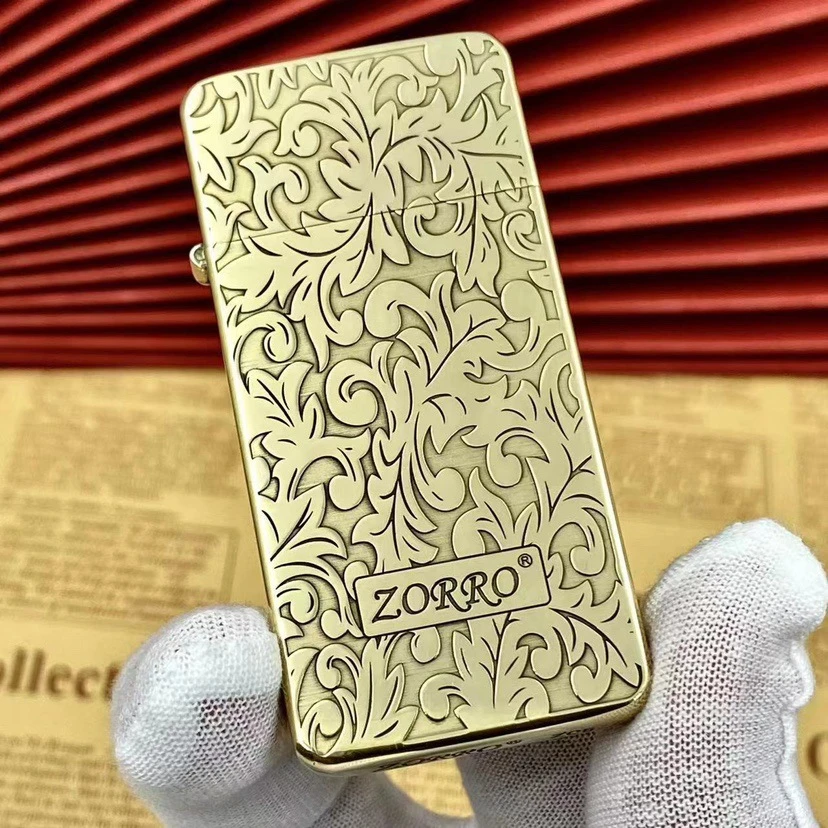 【ZORRO/佐罗】ZT5-108大唐草超薄黄铜精雕刻图佐罗标男士砂轮机