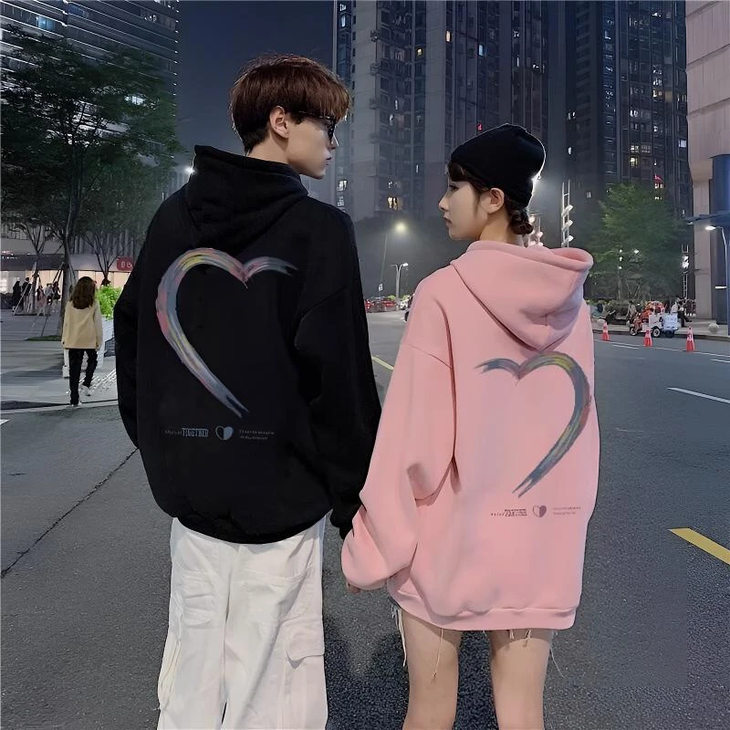情侣装卫衣秋冬季宽松潮流连帽卫衣男女高级感韩版加绒慵懒风卫衣