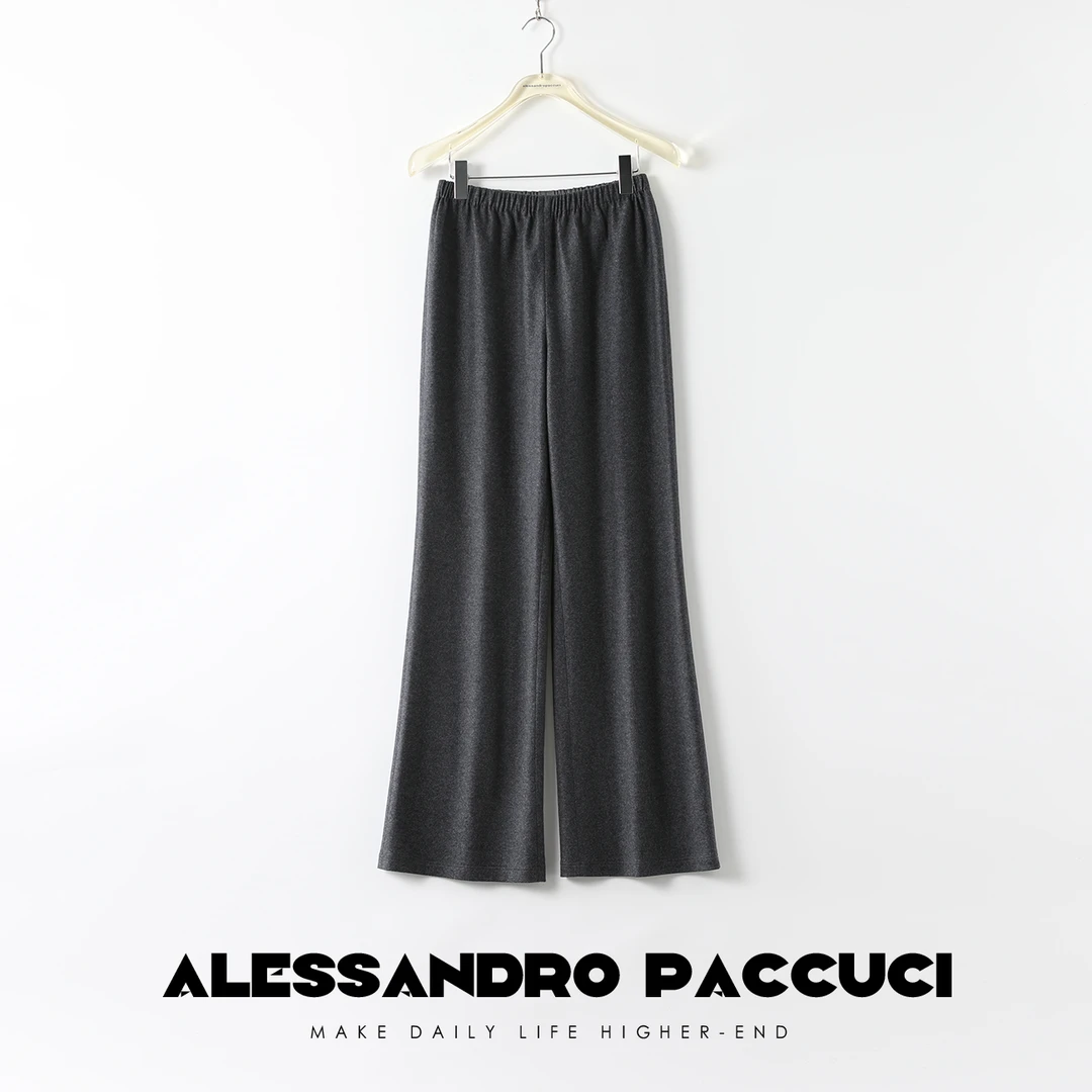 AP洛哥25696 S 美利奴羊毛多色松紧腰时尚百搭保暖阔腿休闲裤