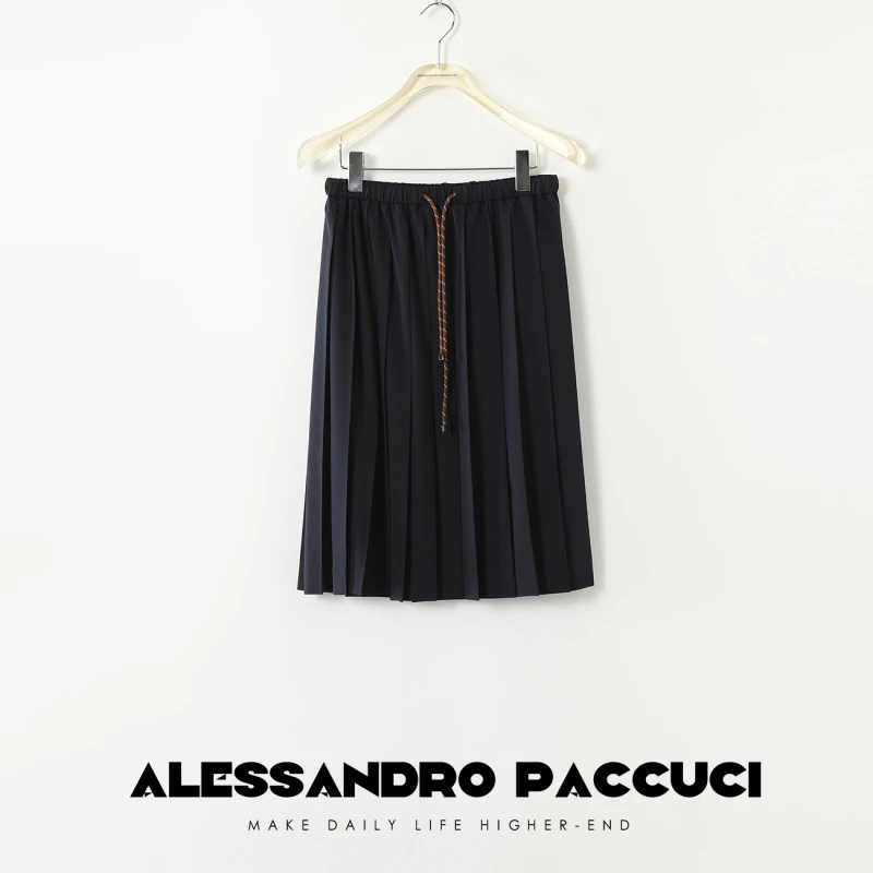 AP洛哥42036QB【长款】绵羊毛混纺百褶半身裙