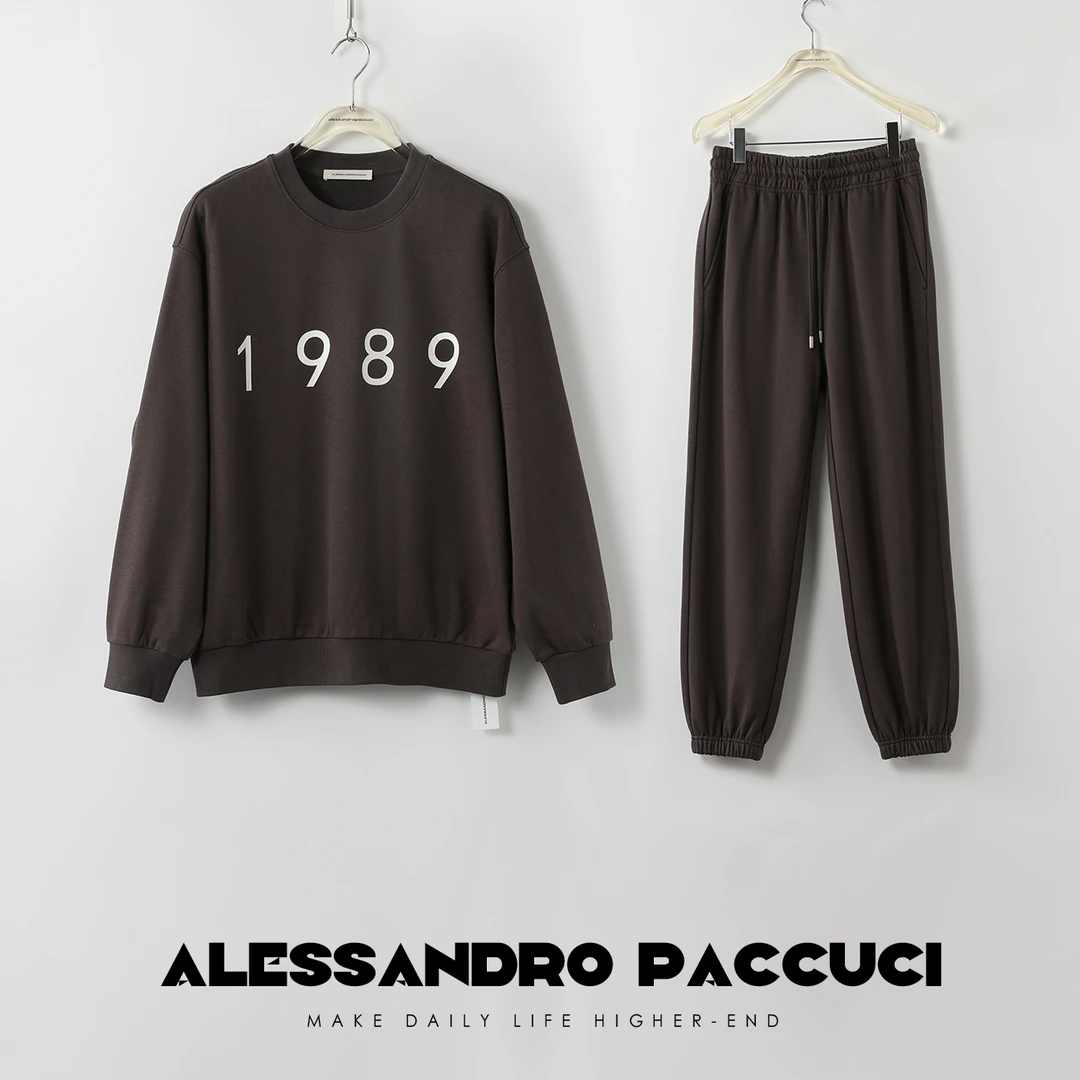 AP洛哥24155X【1989】长绒棉数字印花复古时尚圆领卫衣/束脚休闲裤