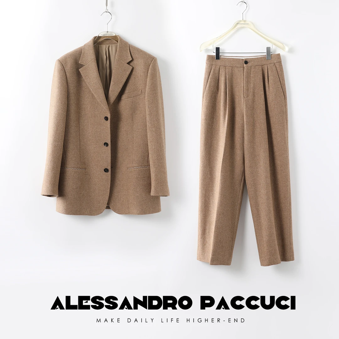 AP洛哥21437X羊毛 简约通勤毛呢西装女装