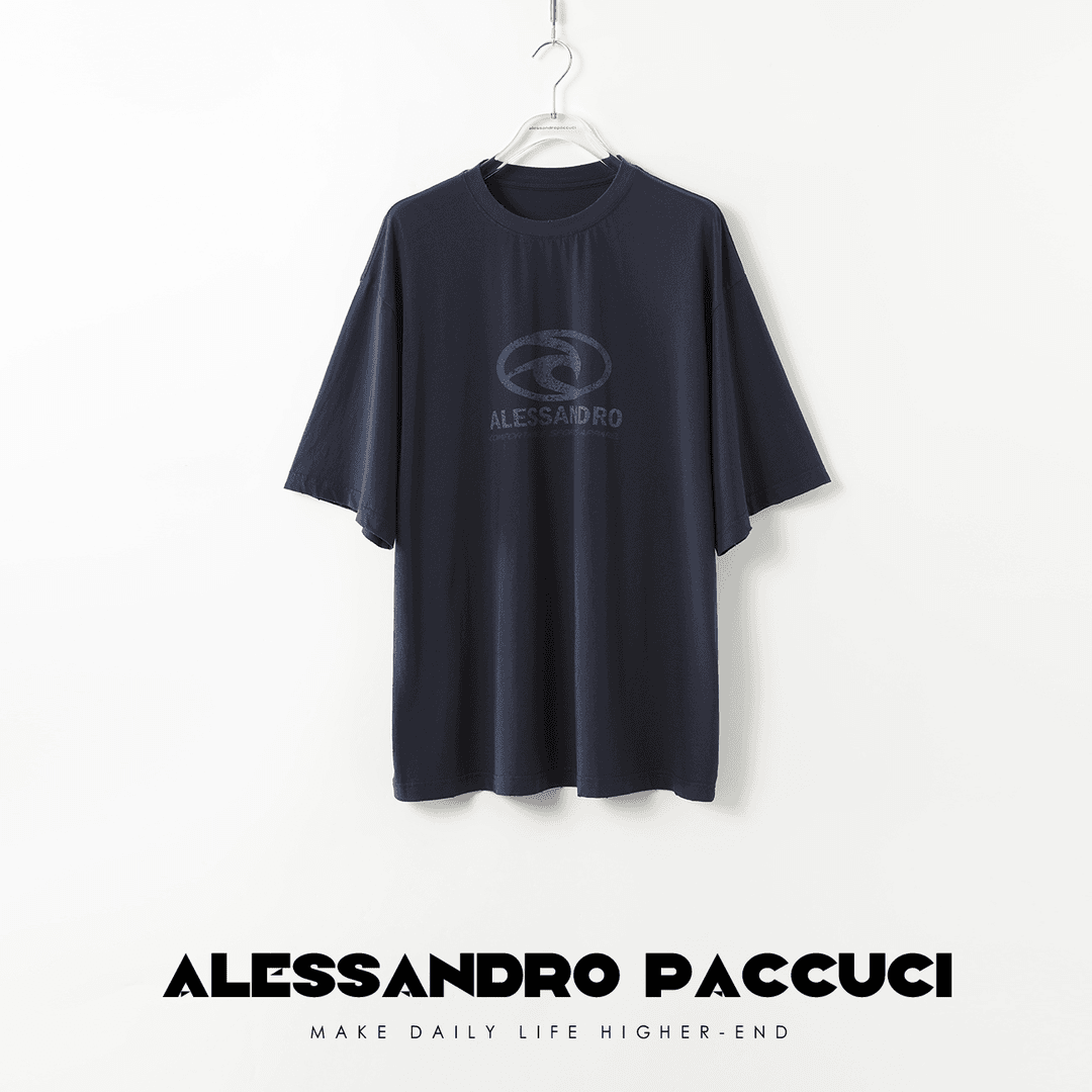 AP洛哥26799X 亲肤软糯澳洲棉 透气易打理复古做旧印花宽松T恤