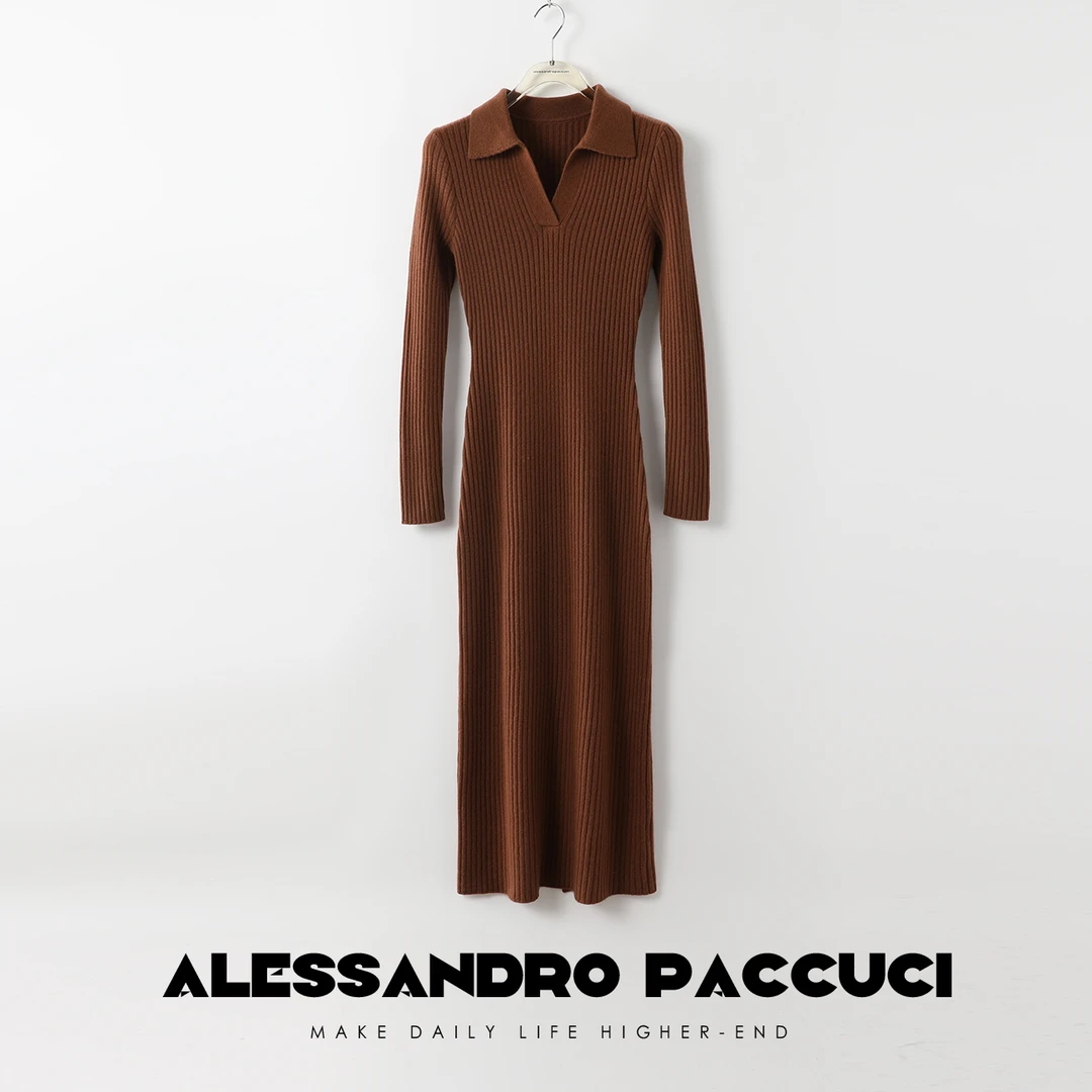 洛哥24542X高克重羊毛羊绒 stoll纸片人针织裙