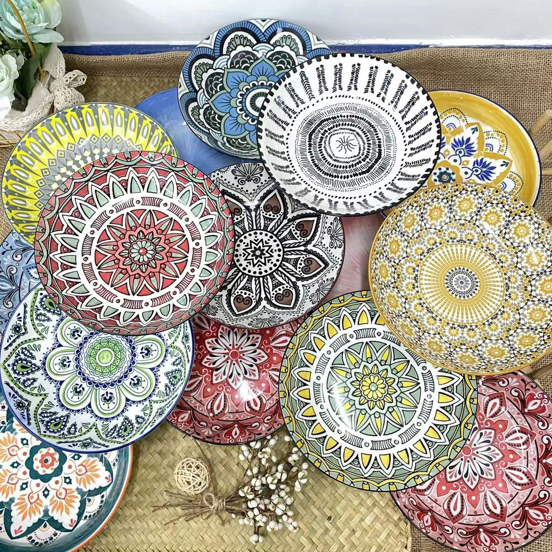 【麒麟优选】外贸8英寸深盘6个装随机