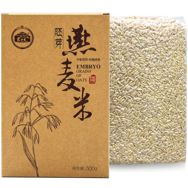 蒙谷香裸胚芽燕麦米500克/盒去壳新鲜