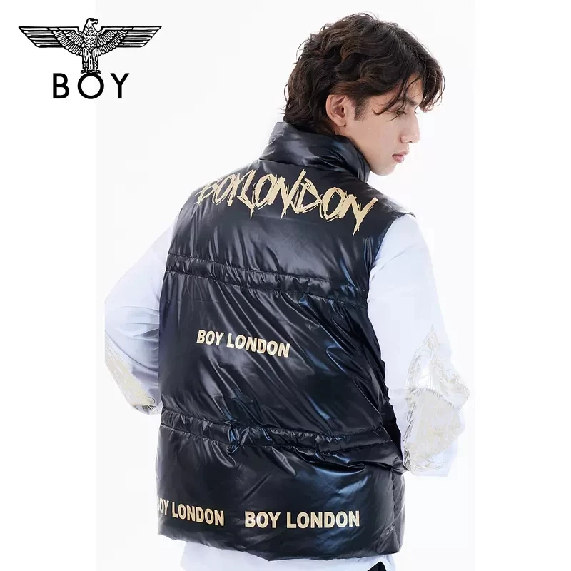 BOYLONDON羽绒马甲男女秋冬季新款老鹰章仔保暖立领厚外套 N30006