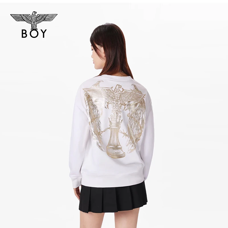 BOYLONDON潮牌卫衣情侣秋冬新品老鹰奖杯印花时尚百搭长袖 N03002