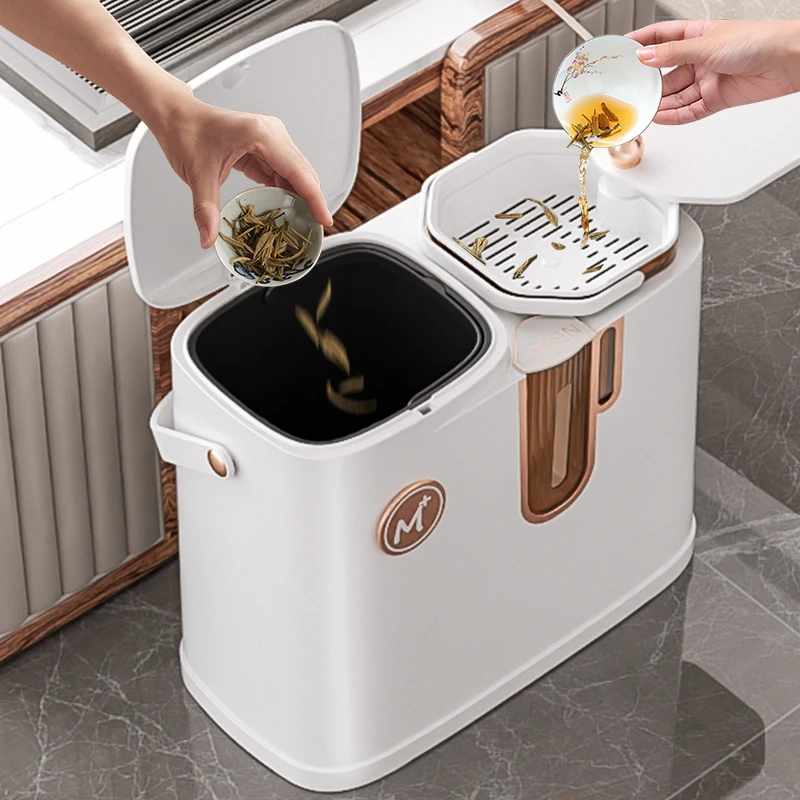 【小扬哥甄选】新款高端二合一茶水桶废水桶干湿分离茶桶茶渣桶储