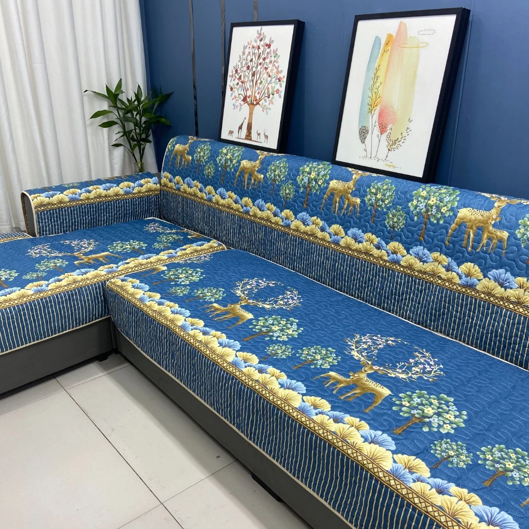 【清仓一套五片】沙发垫棉麻防滑沙发垫四季通用万能垫沙发罩全包