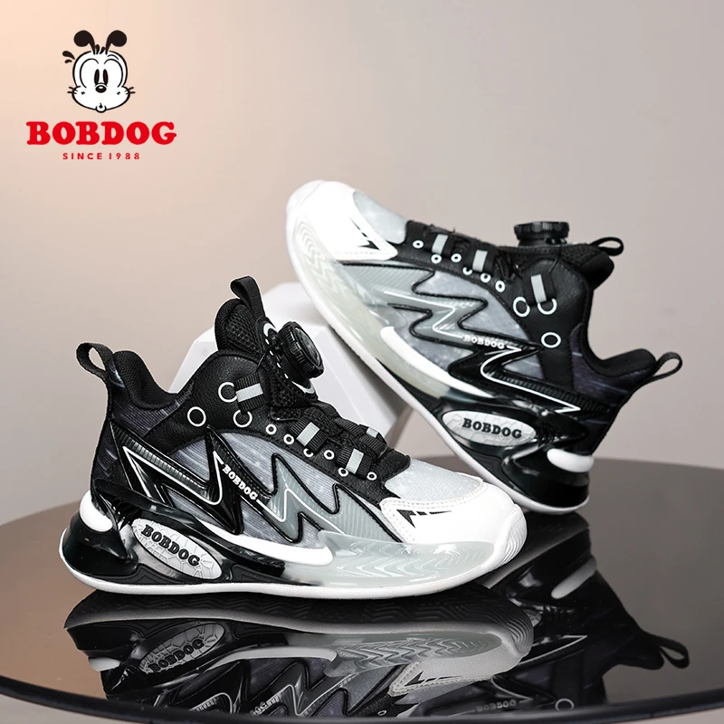 巴布豆儿童篮球鞋男童运动鞋2025春秋透气网面中儿童运动鞋男童