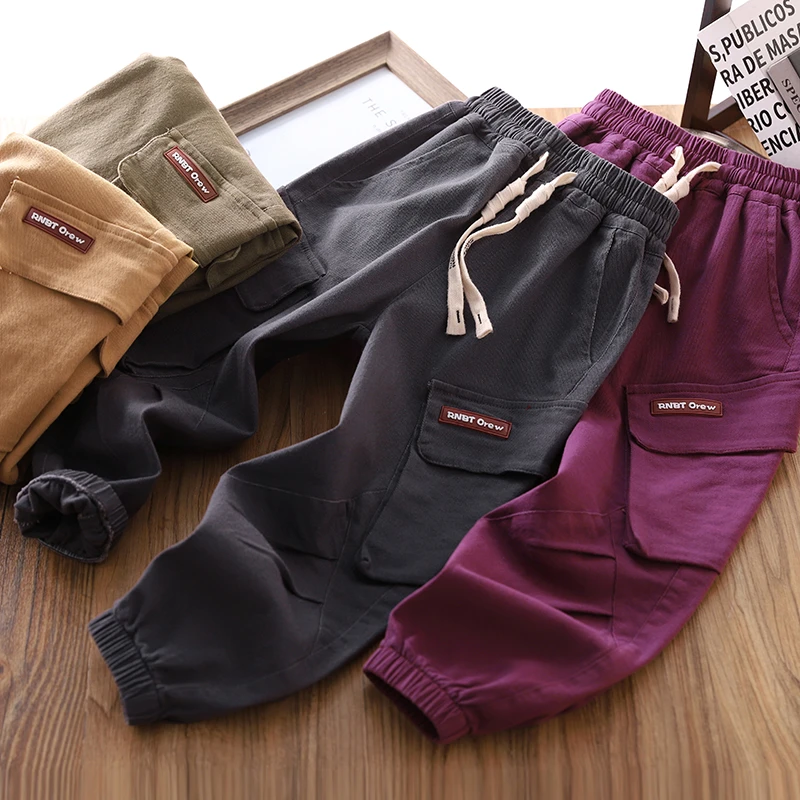 男童裤子工装裤2024春秋新款儿童秋装宽松休闲裤帅气男孩时尚长裤