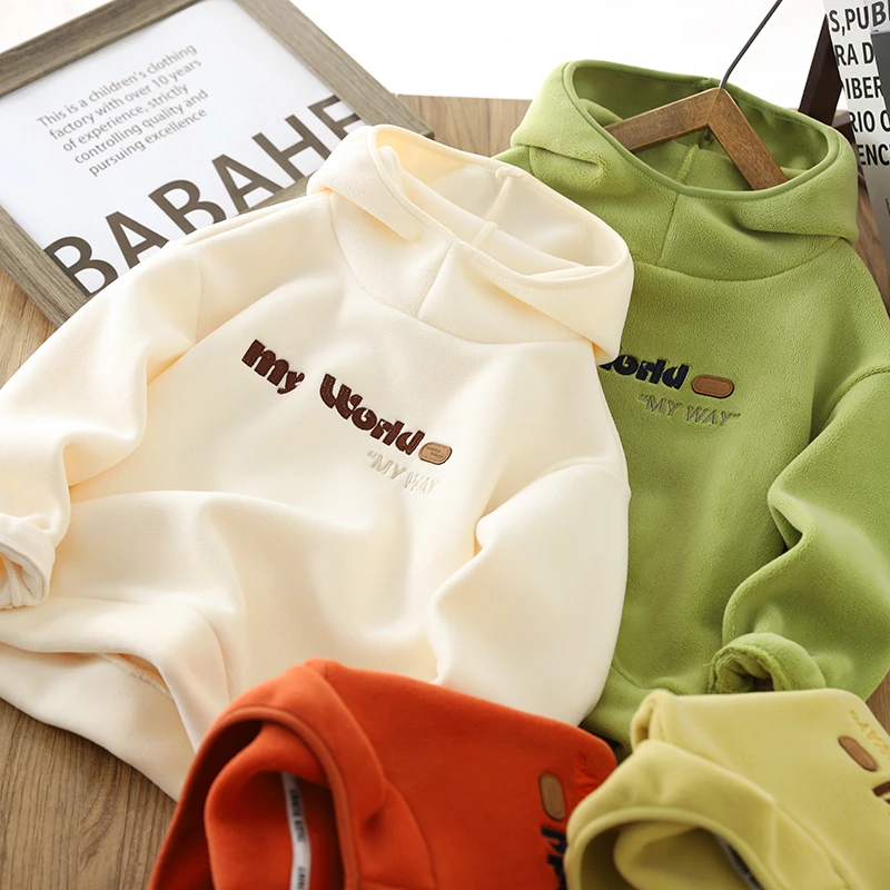 男童双面绒卫衣秋冬装连帽打底衫2024新款儿童冬季加厚保暖上衣潮