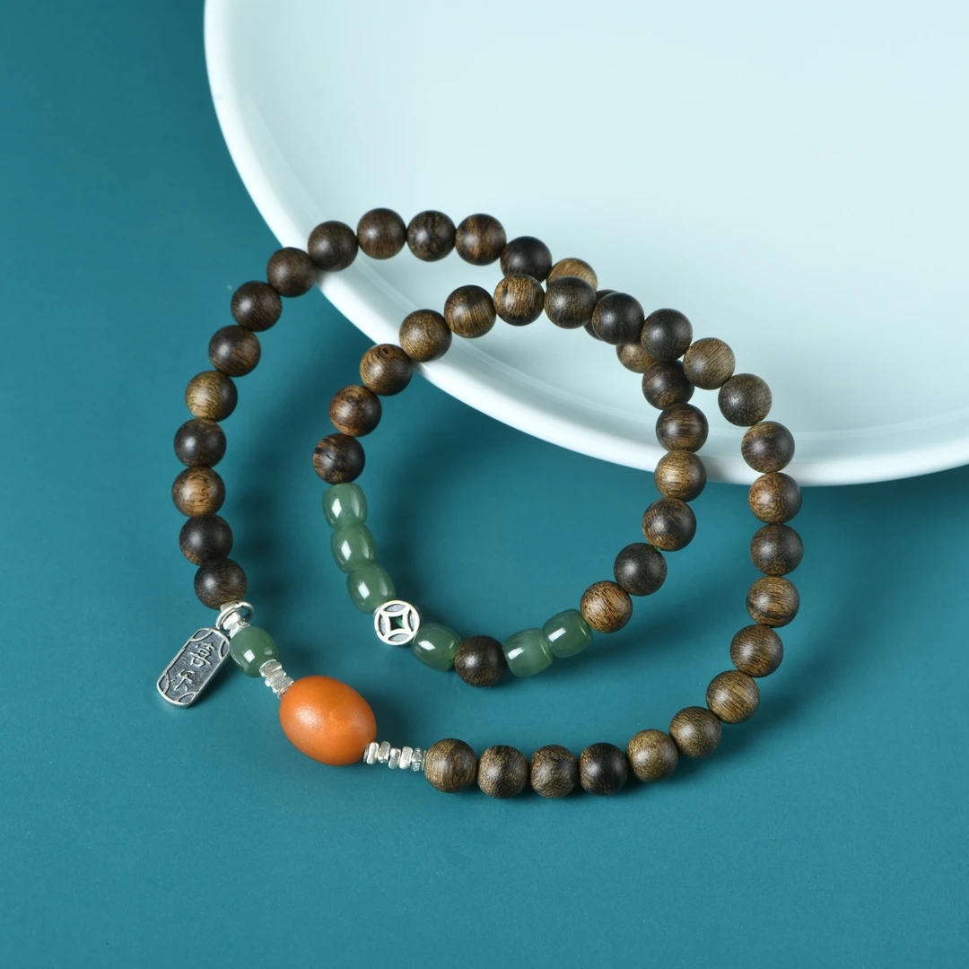 沉香 （木带宝）顺化红土沉香0.6双圈手链老蜡款