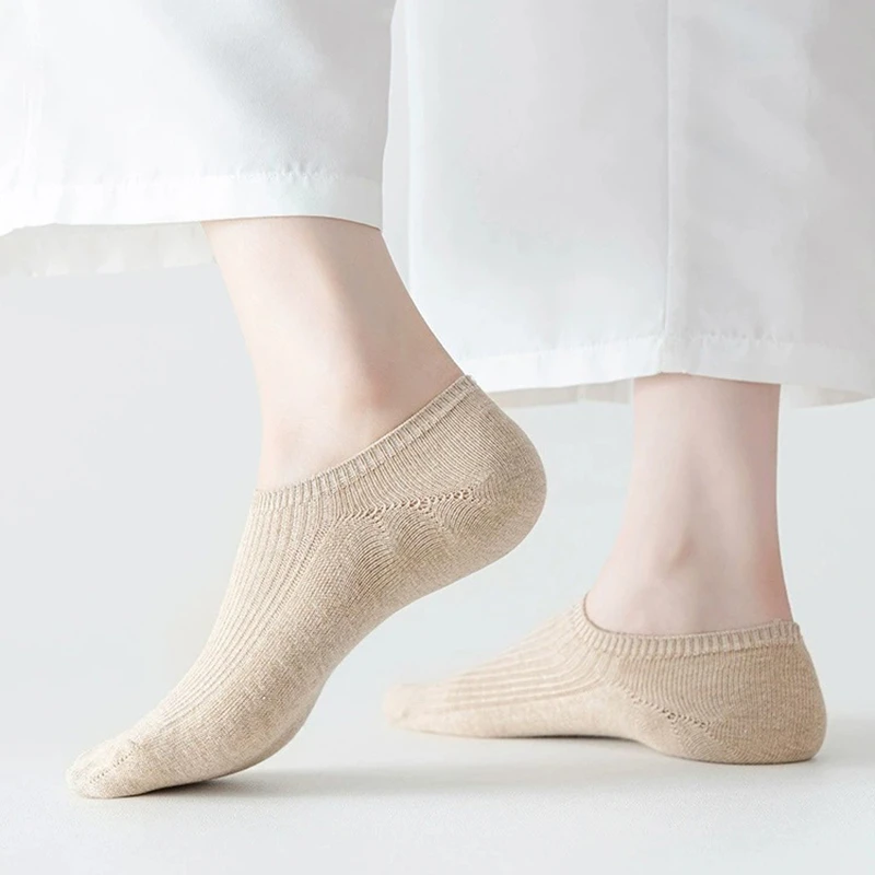 A988女袜纯棉春夏季船袜双针无骨薄款吸汗防臭防掉防滑袜子女浅口