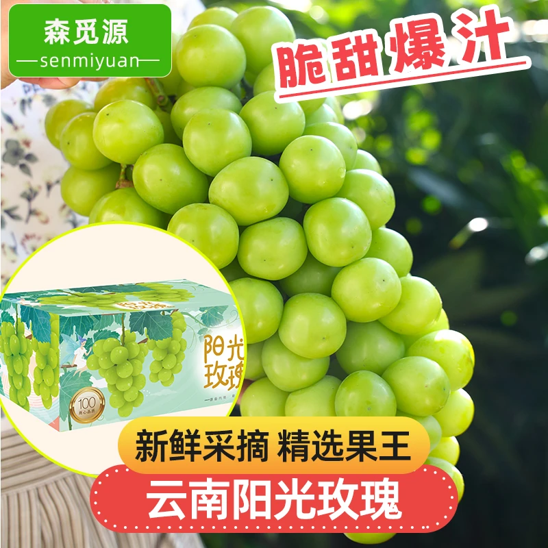 【送2斤】顺丰京东森觅源JJ高原阳光玫瑰葡萄爆汁新鲜水果