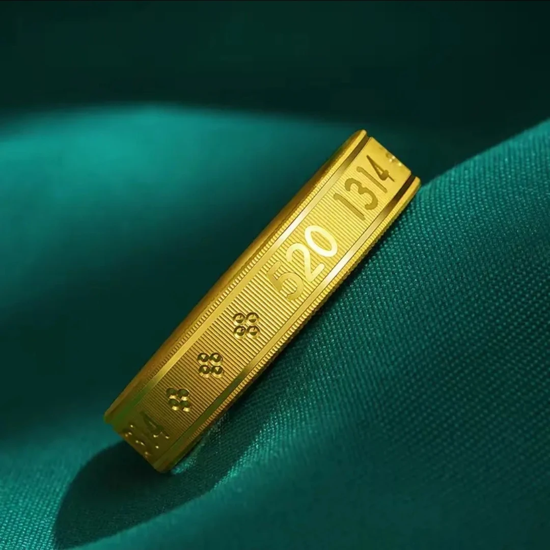 铜合金戒指 情侣高级感金色戒指男女指环闭口数字对戒时尚气质