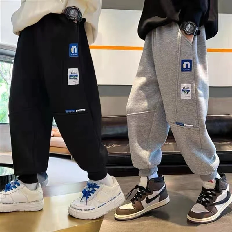 【风森KIDS】1901儿童2023男童女童运动裤宽松潮流时尚休闲裤子卫裤