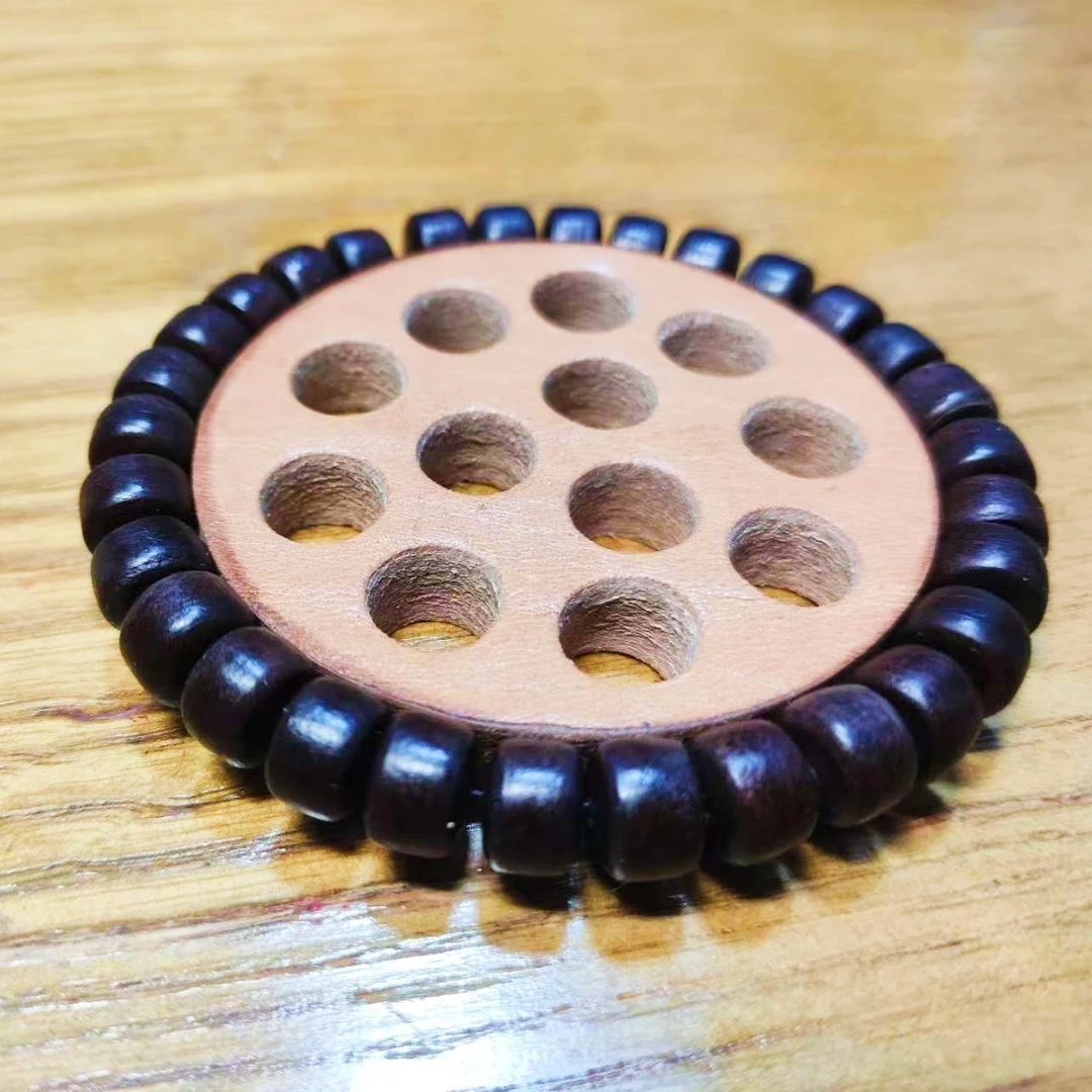 非金属皮质手链 枥木鞍革皮珠手串 素圈 简约百搭 苹果珠 8*6mm