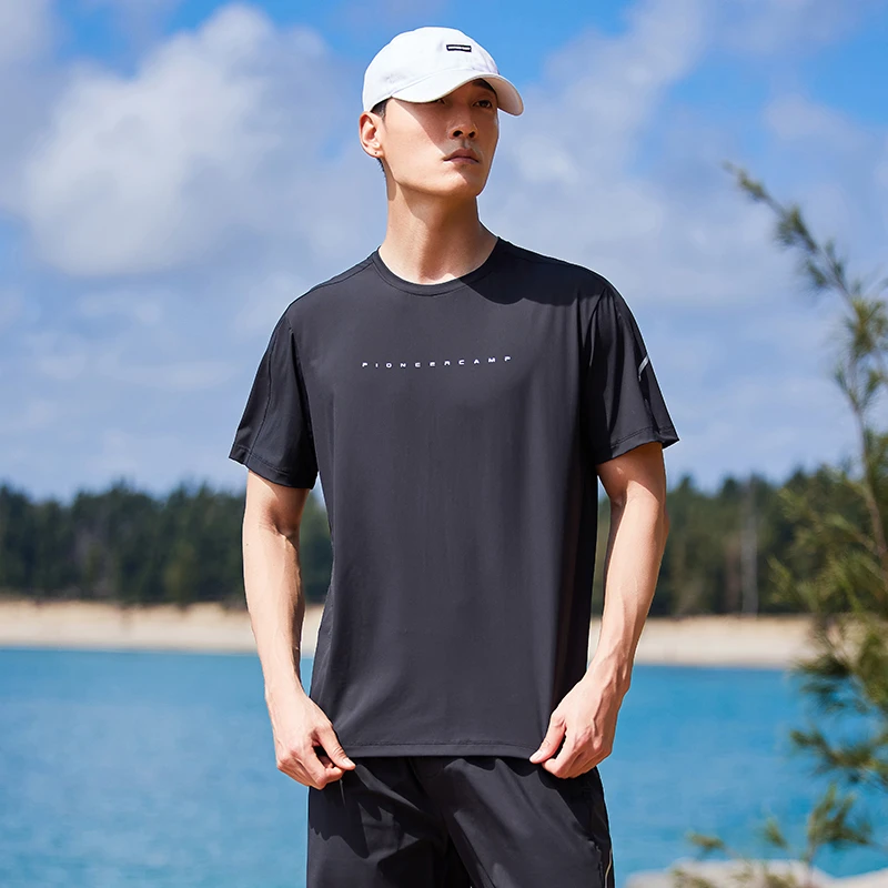 拓路者速干短袖T恤男夏季新款高弹力冰丝凉感上衣透气运动服