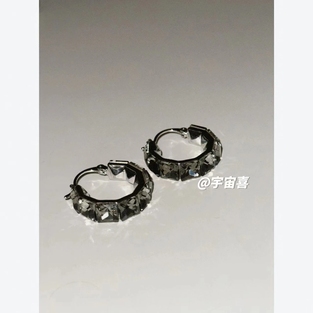 铜合金锆石耳饰 C5-003大号【灰色锆石耳扣】