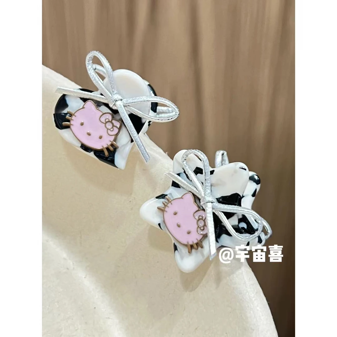 N2-045【kt亚克力晕染奶牛ab爱心五角星蝴蝶结抓夹】