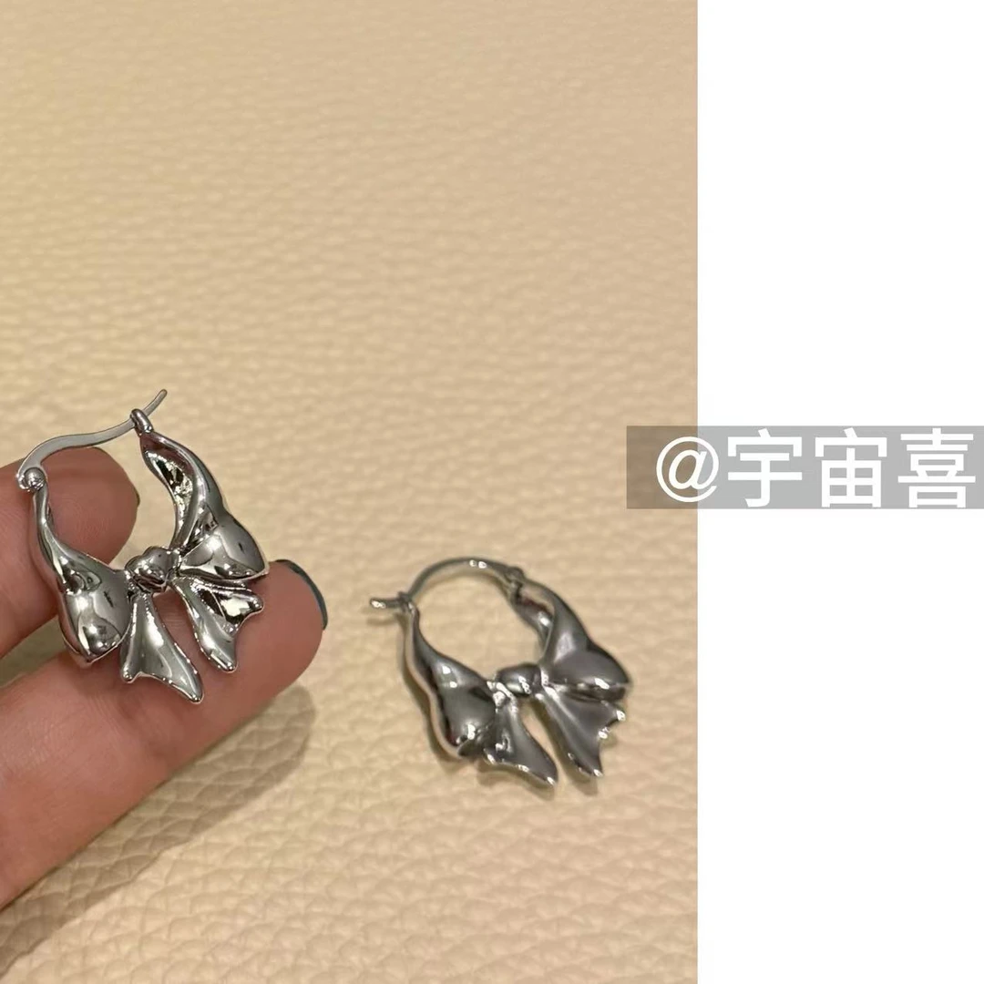 铜合金耳饰 D5-002【立体蝴蝶结金属空心耳扣】