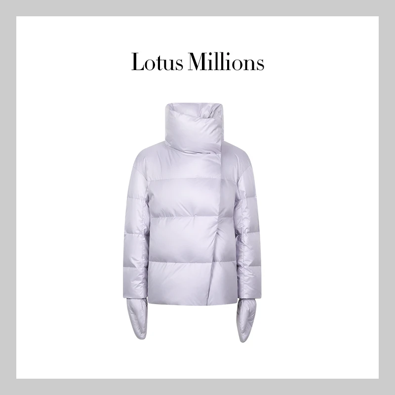 莲的百万【雪青堇】2024年新款 90白鸭绒 轻盈蓬松羽绒服+手套