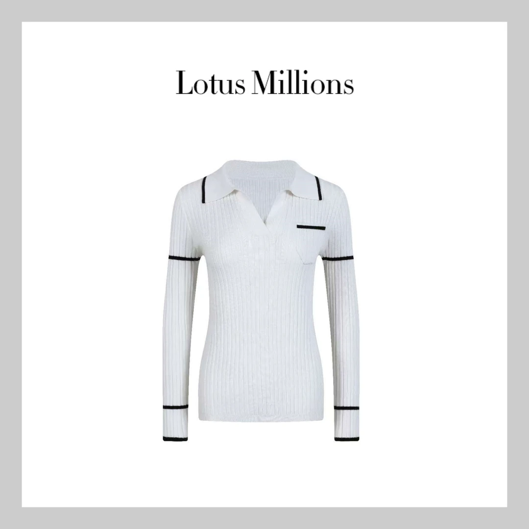 莲的百万 ｜2024新款条纹打低衫秋冬季长袖上衣内搭修身毛衣