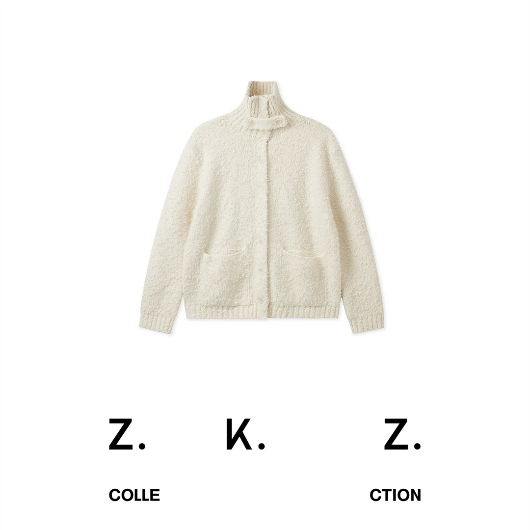 Z.K.Z.「初雪系列」白色豆豆纱外套