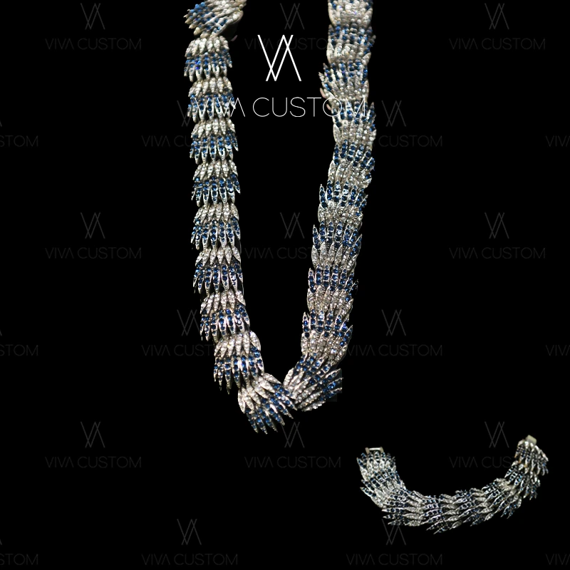 铜合金合成锆石项链 昨日重现系列 欧美潮牌高级羽毛套装