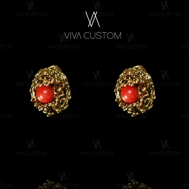 铜合金耳饰 （精工系列）小众创意不规则圆珠耳拍