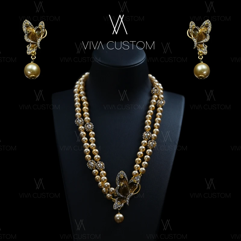 珠华旧梦系列 复古简约气质蝶舞轻盈套装