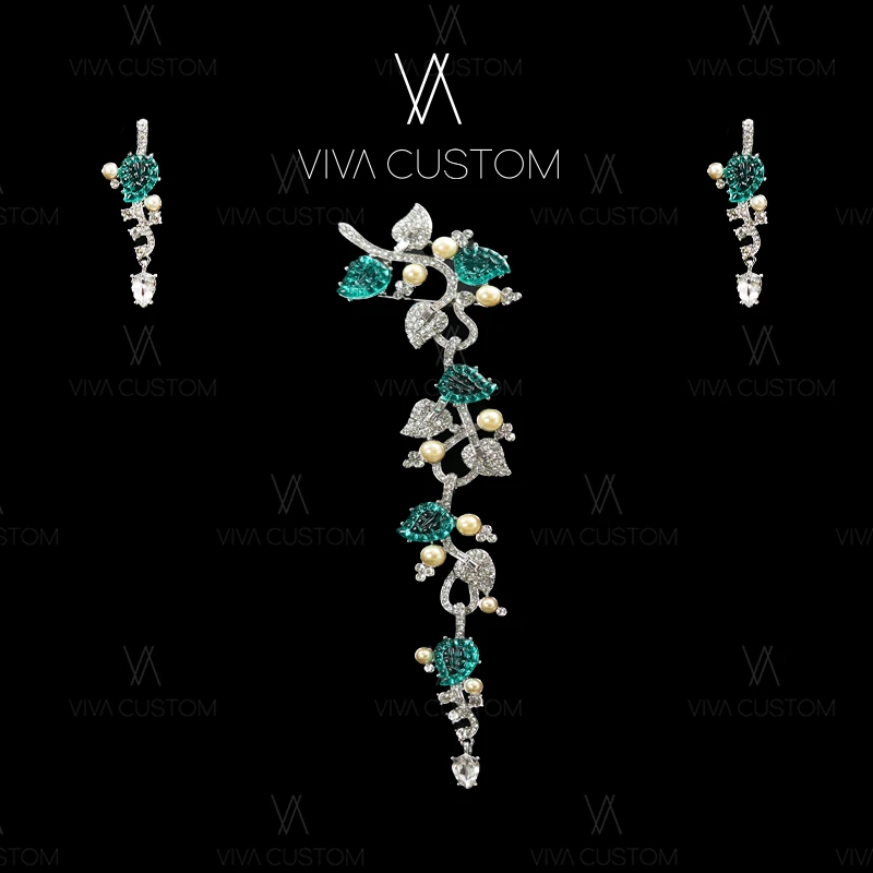 （花语系列）时尚气质精美森系叶子套装