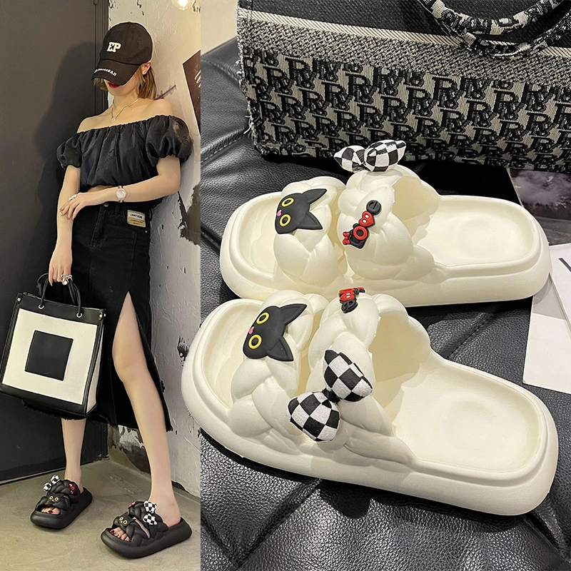 JANDIZE厚底凉拖鞋女夏季外穿卡通可爱舒适百搭防滑室内居家沙滩