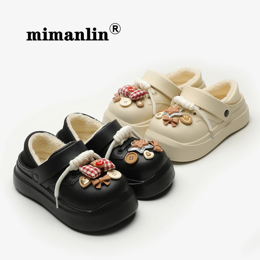 情侣棉拖鞋女士包跟2024新款防滑防水加绒洞洞鞋时尚网红可爱棉鞋