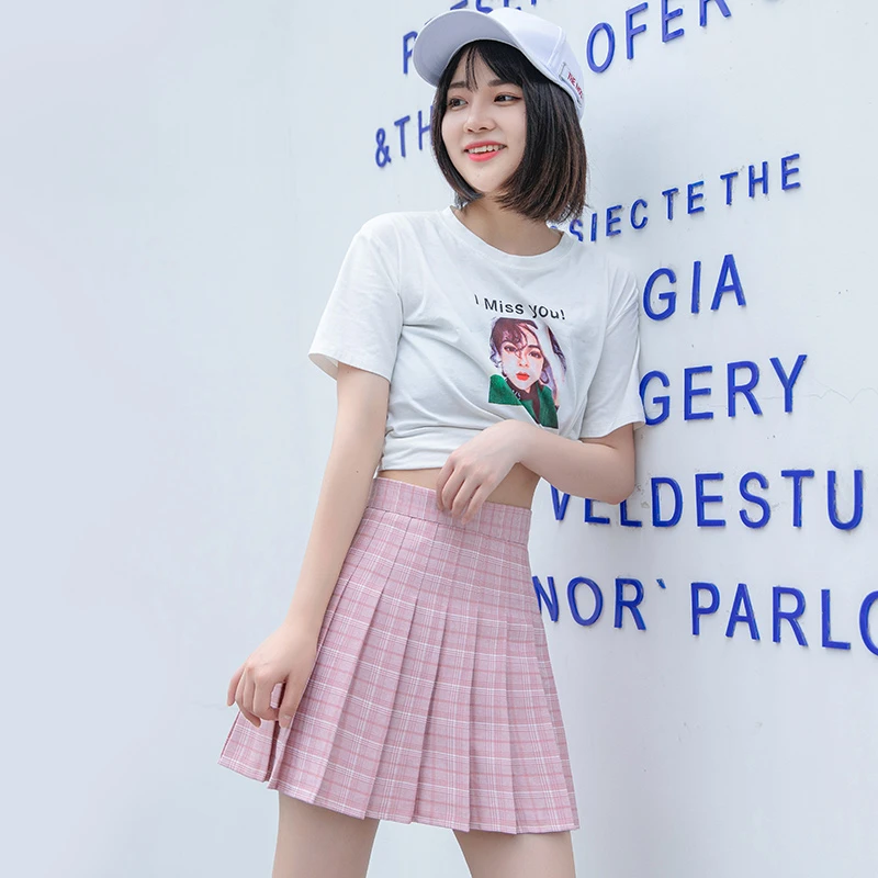2025春秋新款百褶裙高腰半身裙格子款短裙学院风打底防走光A字裙