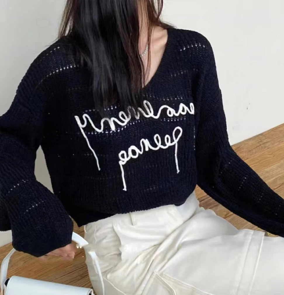 240015-2-CQ黑色新款针织上衣（80-135）