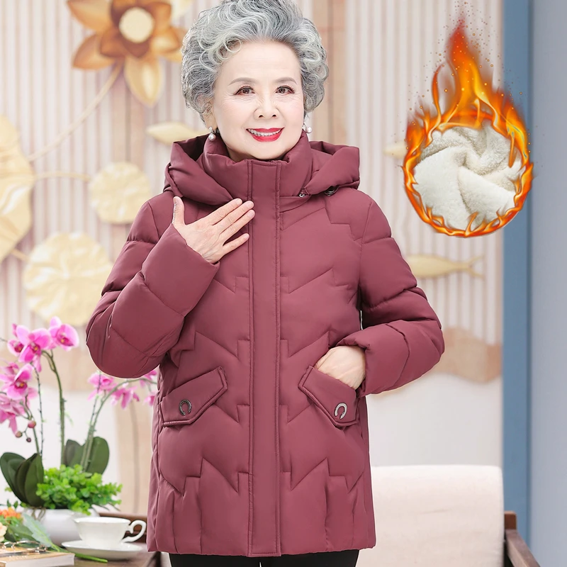 中老年冬装外套女奶奶棉袄妈妈老年人老人衣服保暖加厚短款棉衣