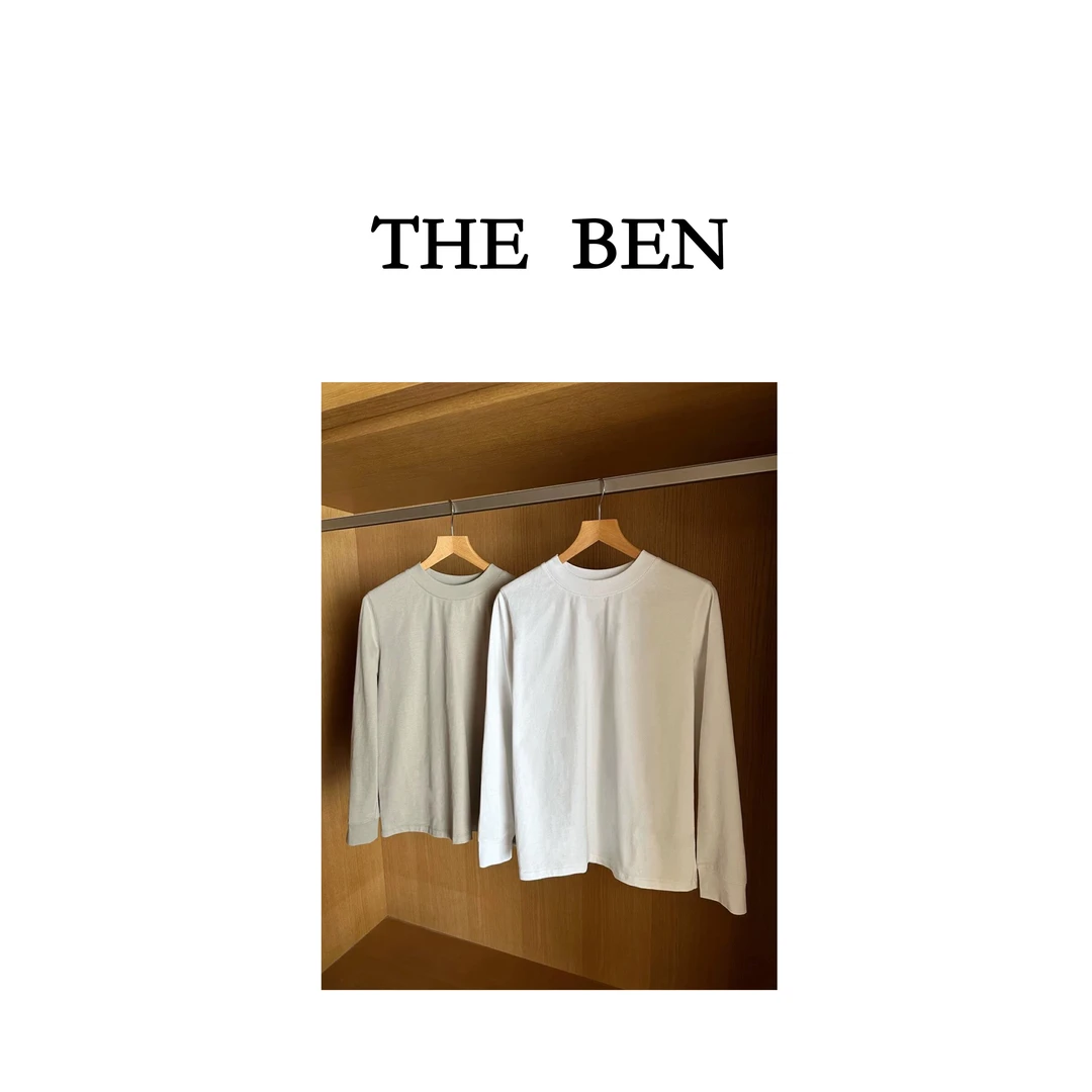 THEBEN福利款2024新品 极简百搭纯色小圆领长袖T恤 Z3281