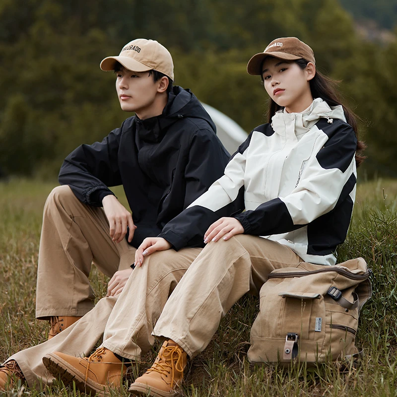 三合一冲锋衣外套情侣款防水防风外套休闲运动服加厚户外登山服