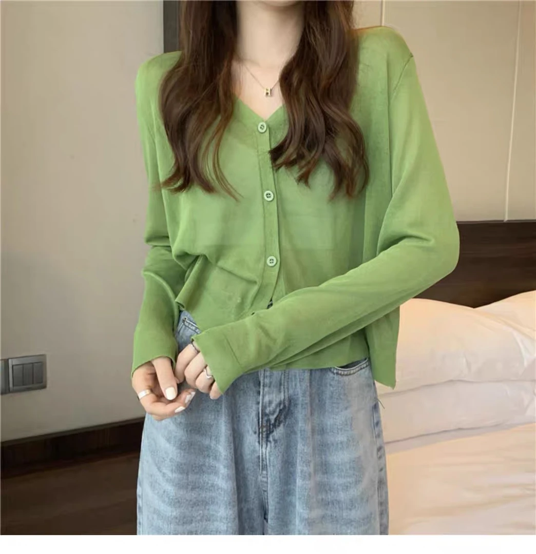 针织开衫女小披肩长袖上衣 衣服颜色尺码随机发