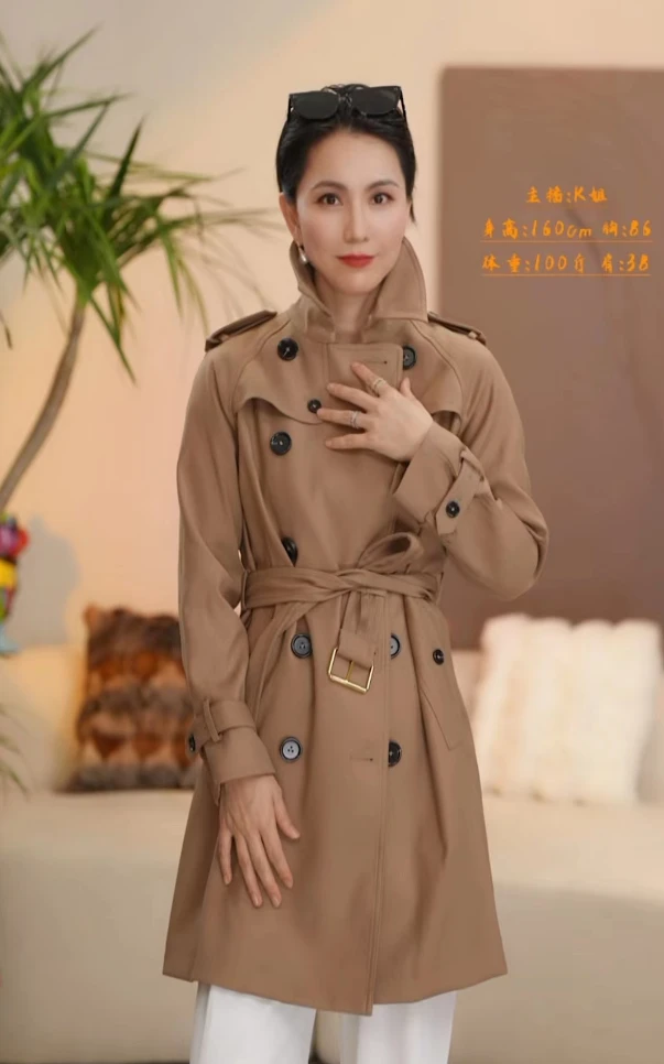 气质百搭高级中长款风衣外套KK01060204