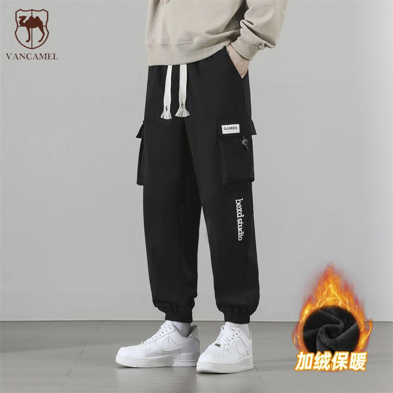 西域骆驼秋冬男女同款加绒加厚百搭潮流宽松工装裤ST913