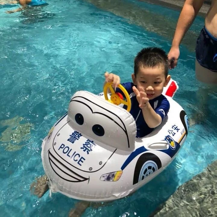 WP警车游泳圈儿童座圈宝宝小童1-3-5岁男孩防侧翻婴儿网红温泉飞