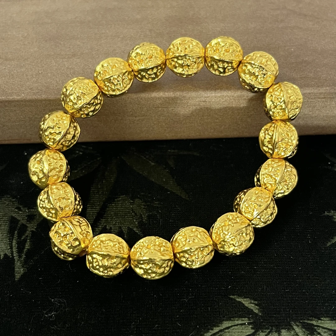 合金手链 核桃手链古法经典金色单圈传承百搭大气