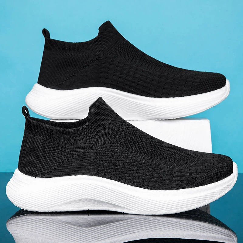 清仓走路鞋男鞋一脚蹬袜子鞋超软真爆踩屎感运动鞋百搭超轻休闲鞋