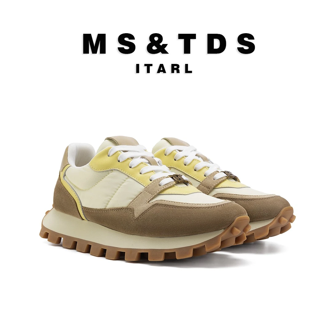 2024秋季 复古老爹鞋百搭拼接运动休闲鞋真皮阿甘鞋