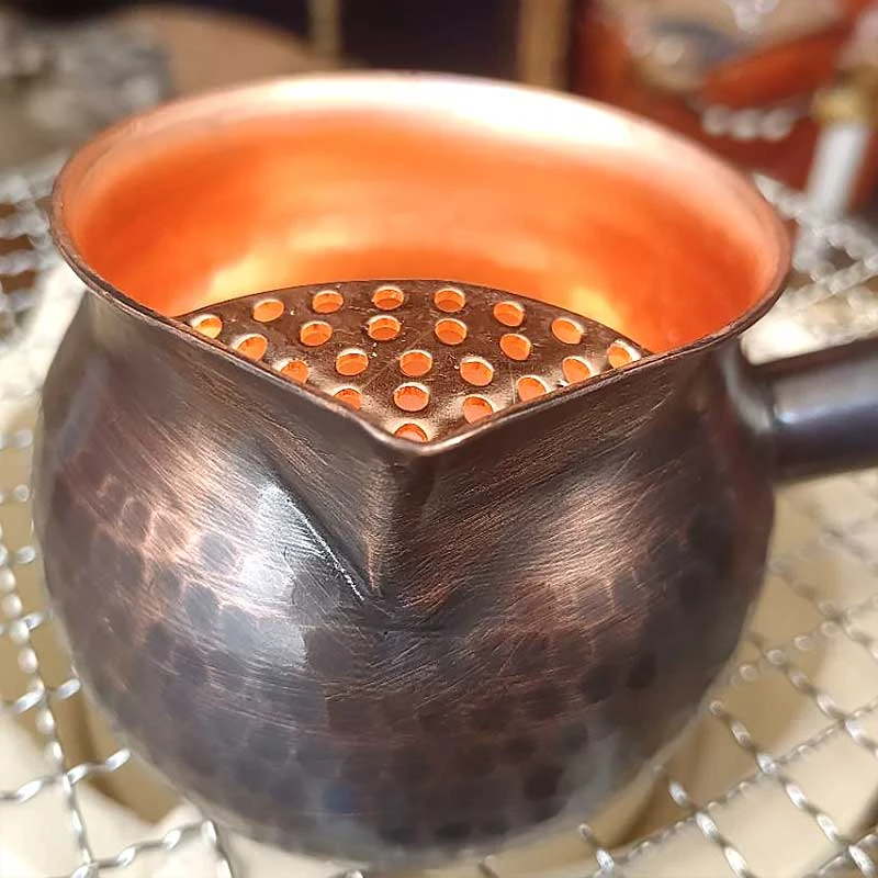 【围炉煮茶】滤网纯铜手工道杯分茶器煮茶 烤茶罐复古公道杯