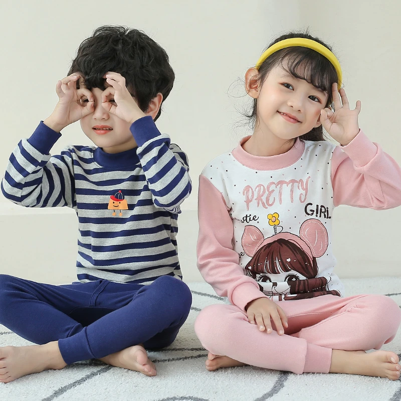 男童女童秋衣秋裤全棉毛衫大童保暖睡衣儿童内衣套装纯棉秋冬薄款